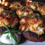 crab-stuffed mushrooms - featured image