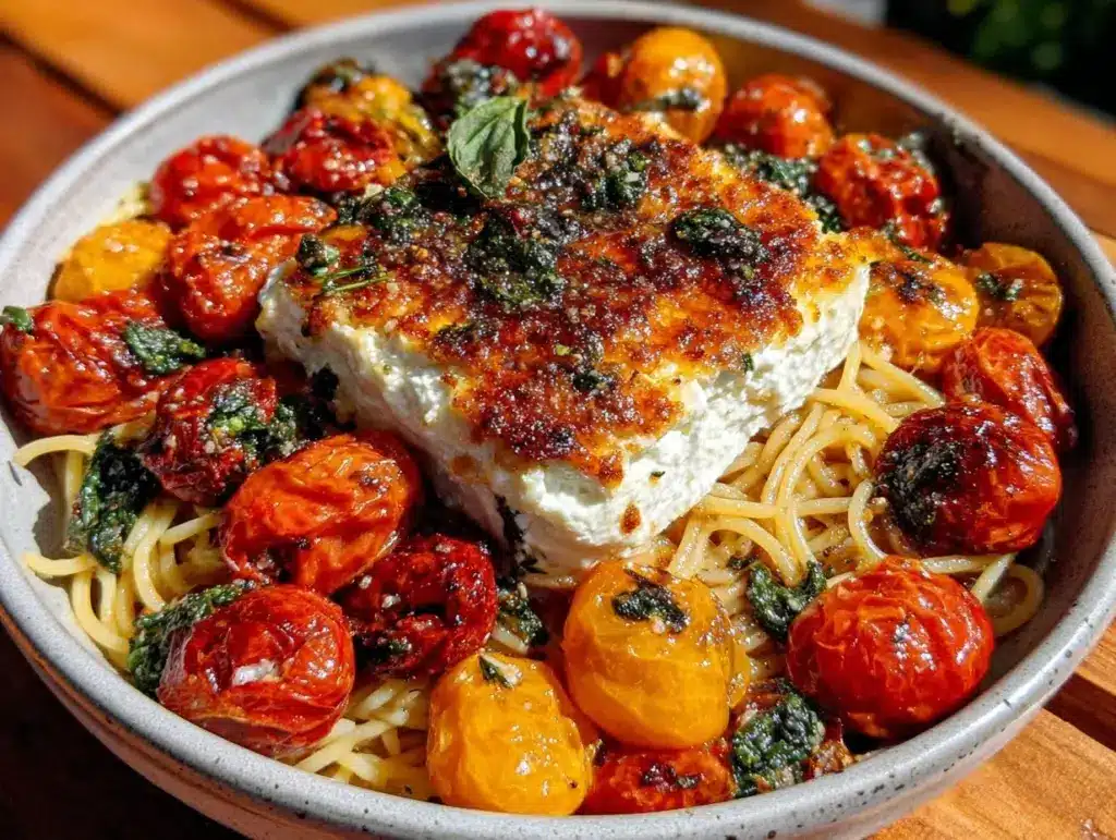 creamy baked feta pasta - featured image