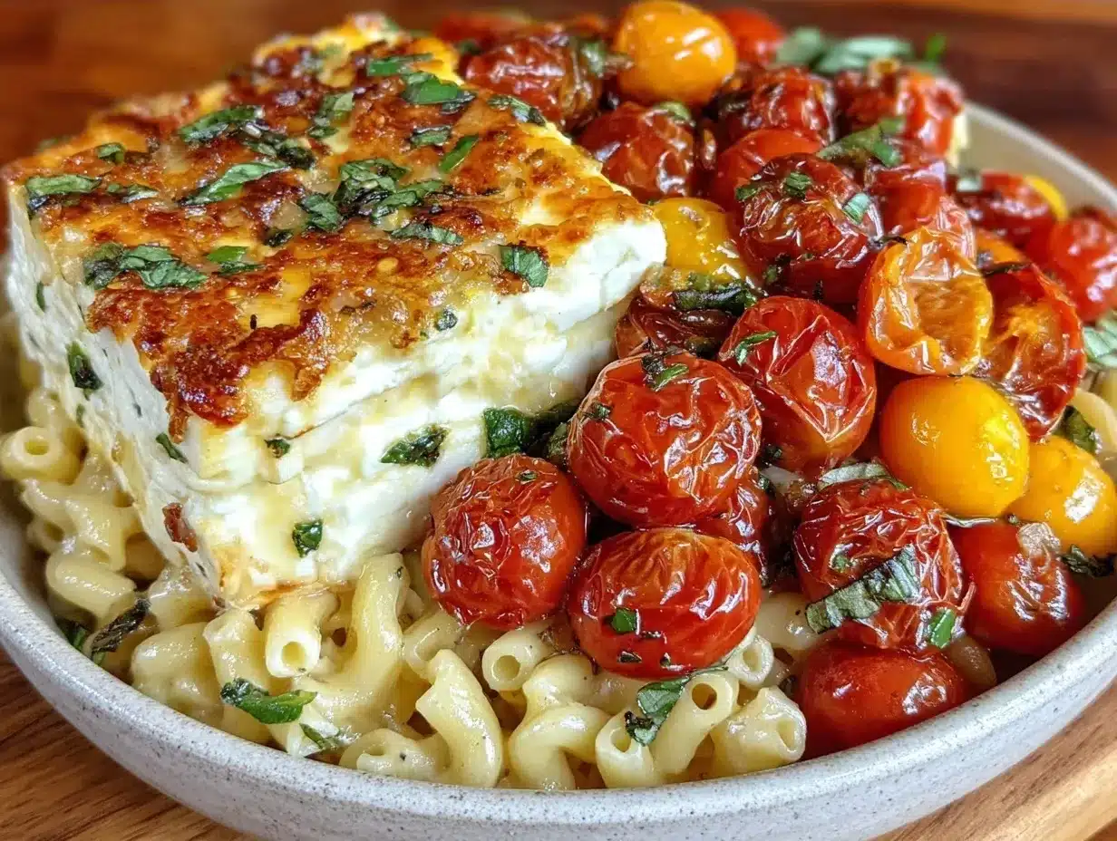 creamy baked feta pasta preparation steps