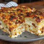 creamy baked million dollar spaghetti - featured image