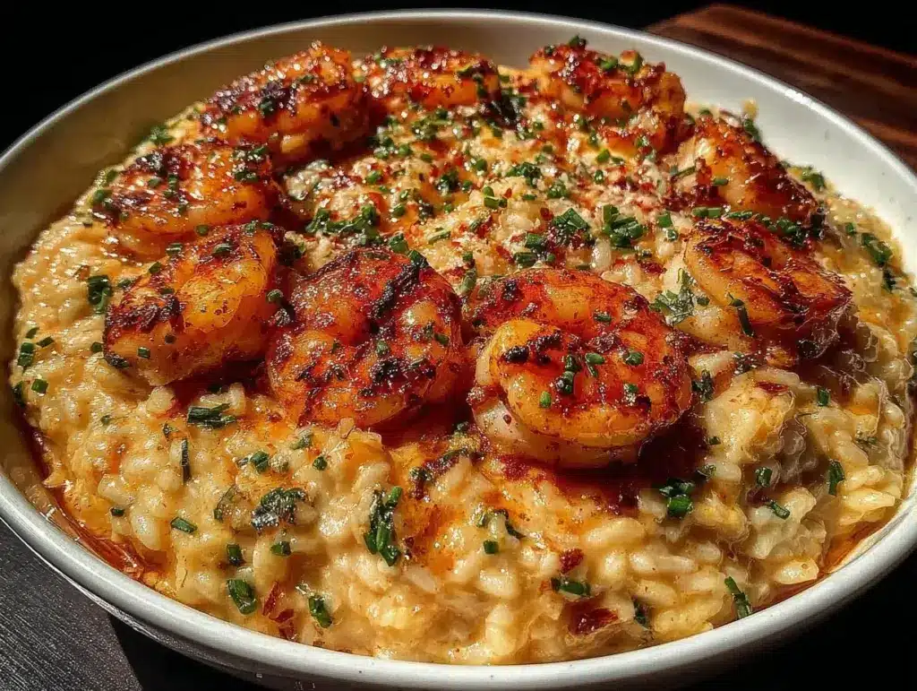 creamy champagne risotto - featured image