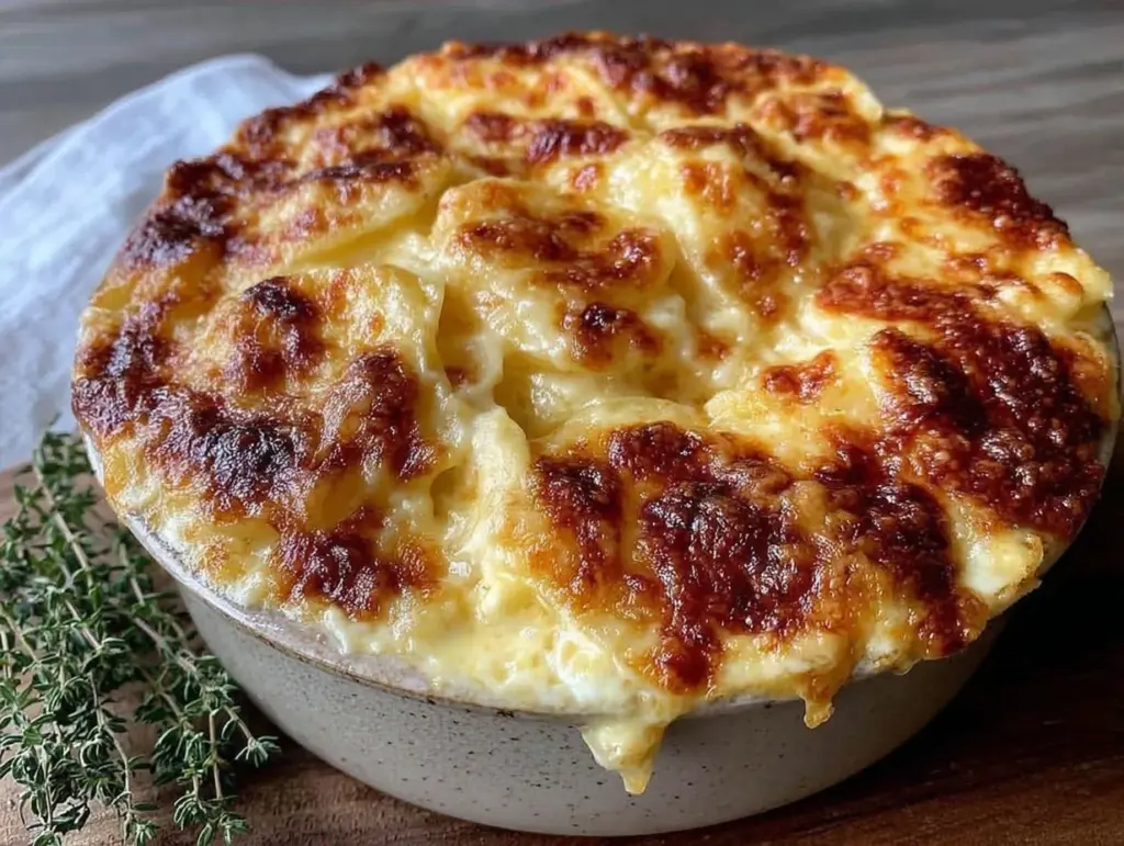 creamy cheesy scalloped potatoes - featured image