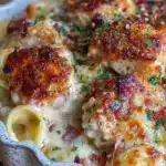 creamy chicken Alfredo pasta bake - featured image