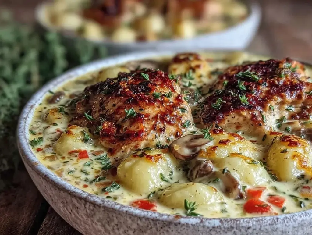 creamy chicken gnocchi soup - featured image