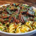 creamy classic beef stroganoff recipe - featured image