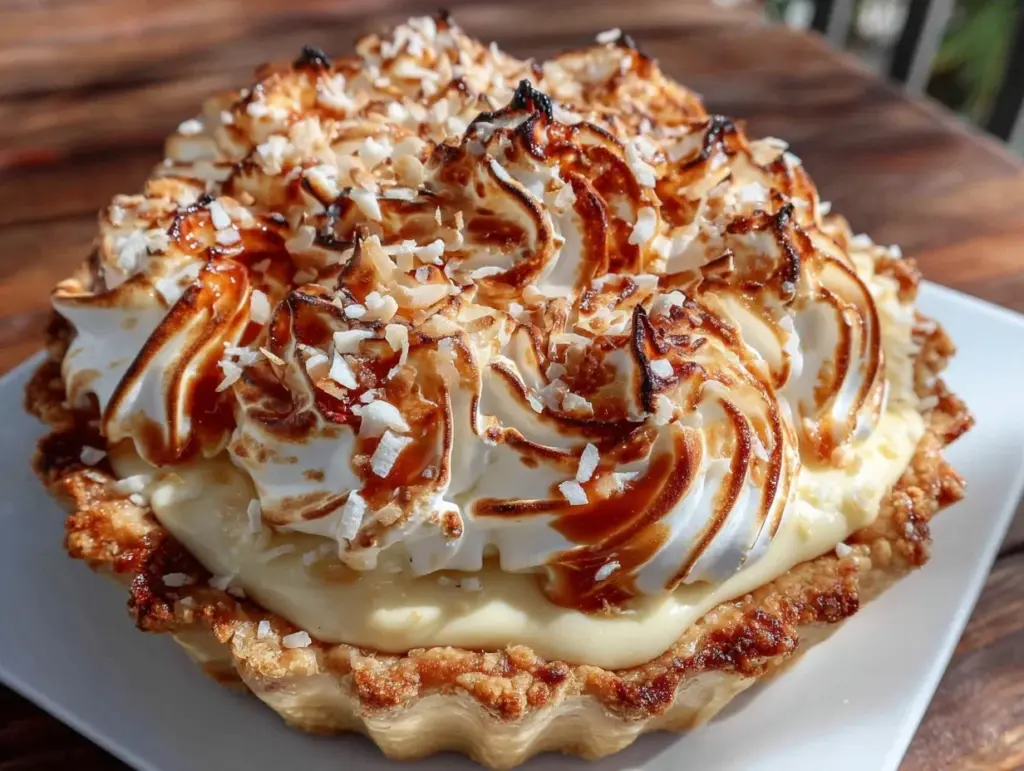 creamy coconut cream pie - featured image