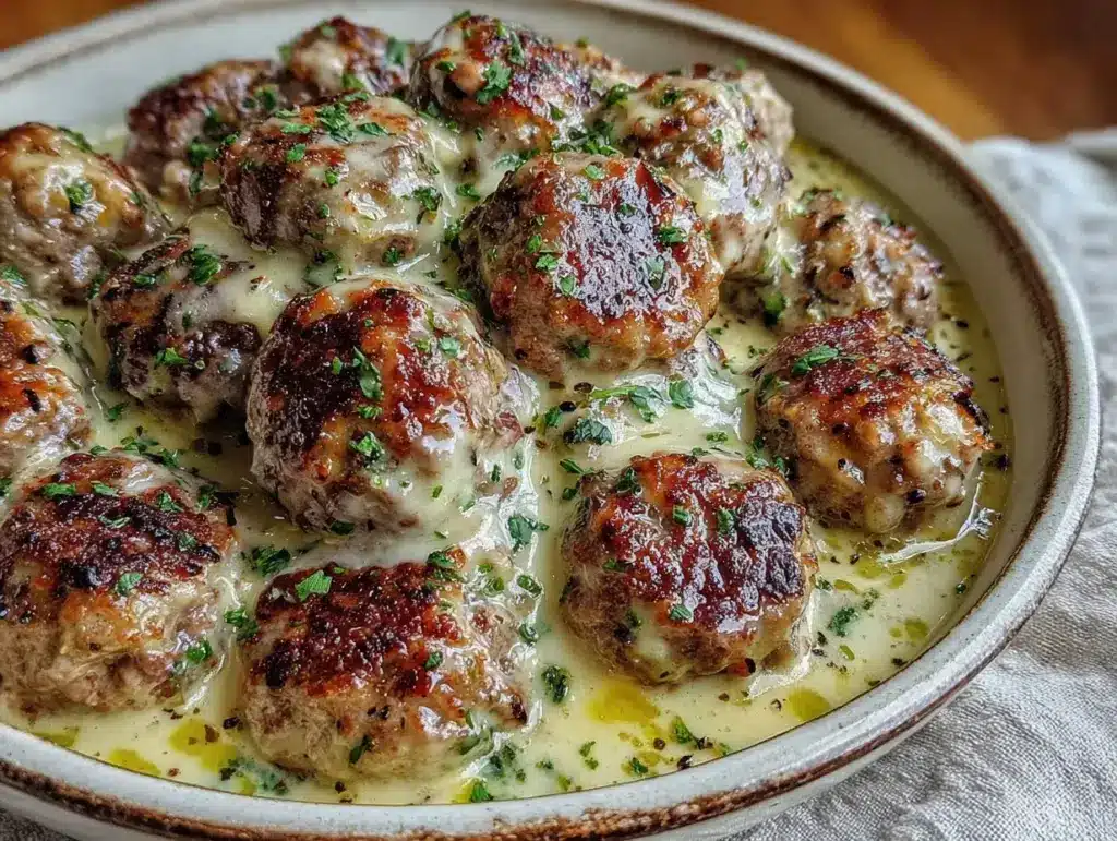 creamy crockpot swedish meatballs - featured image