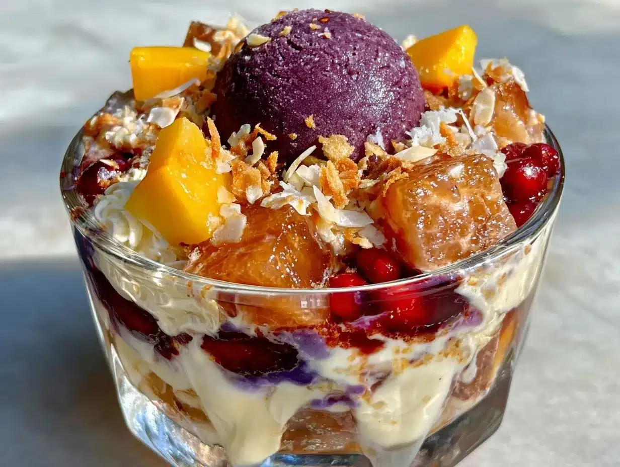 creamy halo-halo dessert preparation steps