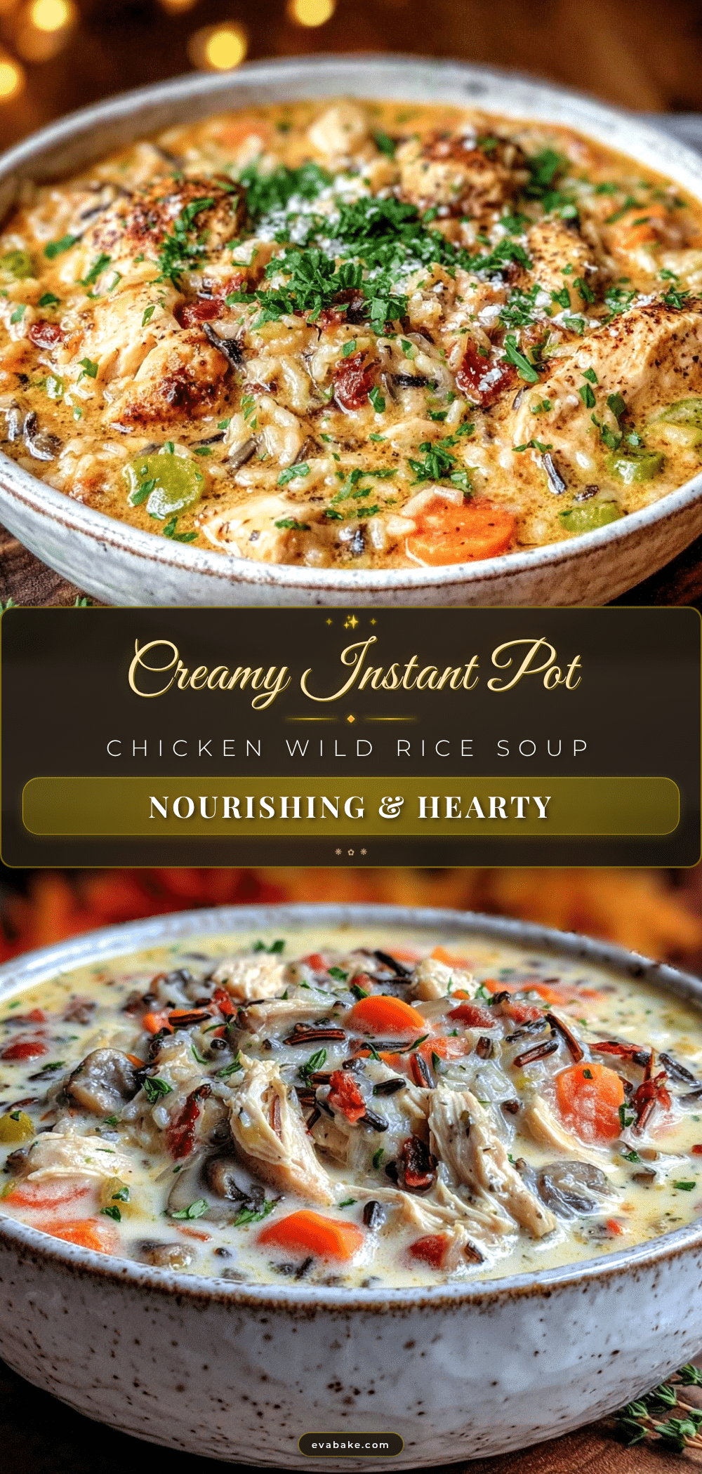 creamy instant pot chicken and wild rice soup recipe
