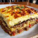 creamy moussaka greek lasagna - featured image