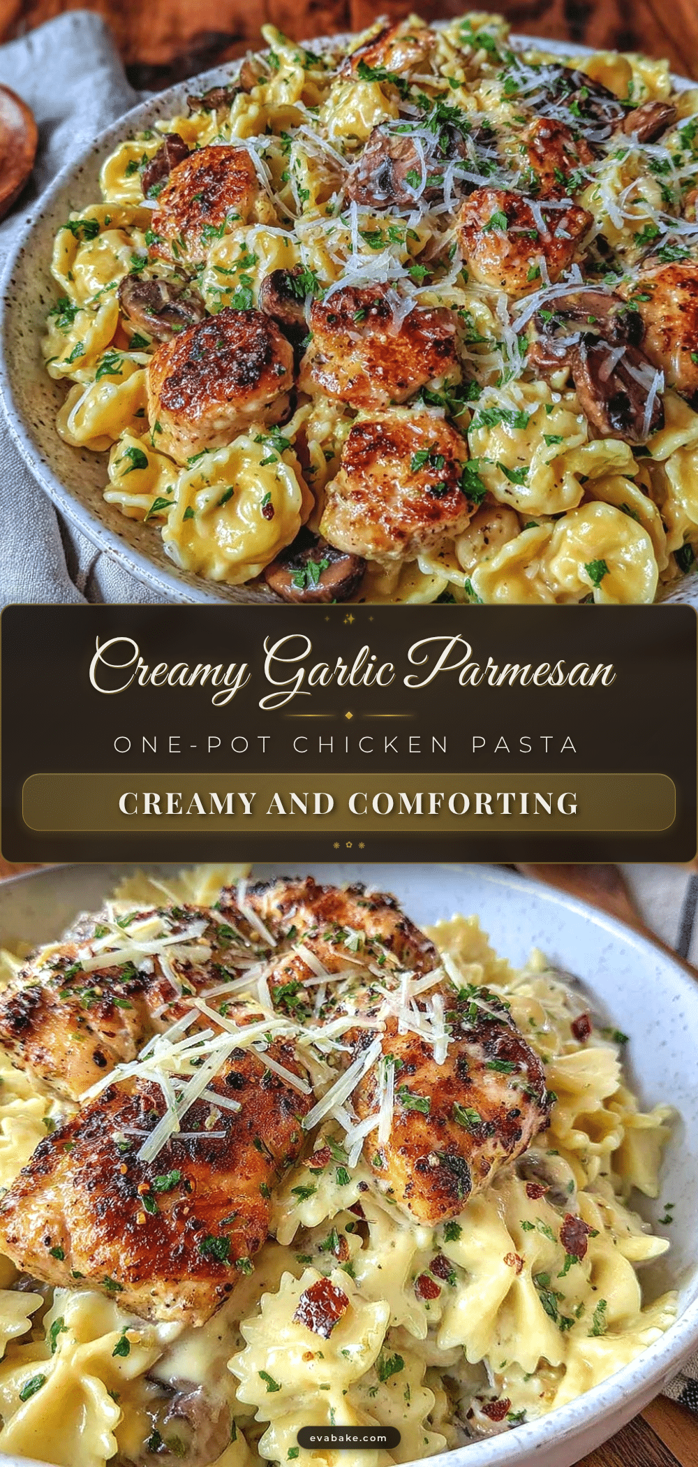 creamy one-pot garlic parmesan chicken pasta recipe