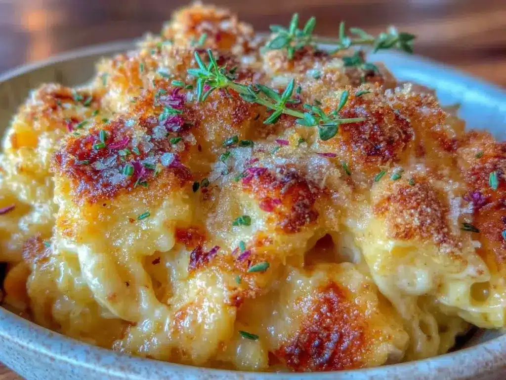 creamy rich mac and cheese - featured image