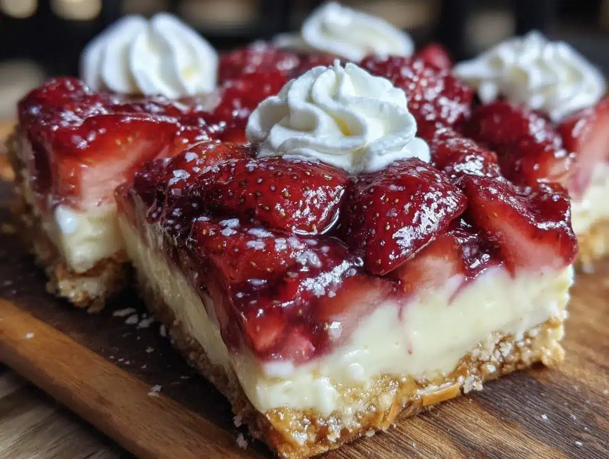 creamy strawberry pretzel salad dessert preparation steps