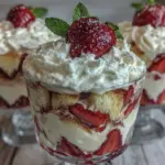 creamy strawberry shortcake trifle - featured image