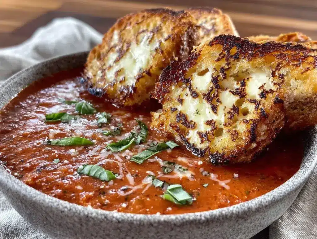 creamy tomato basil soup - featured image