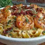 creamy tuscan shrimp pasta - featured image