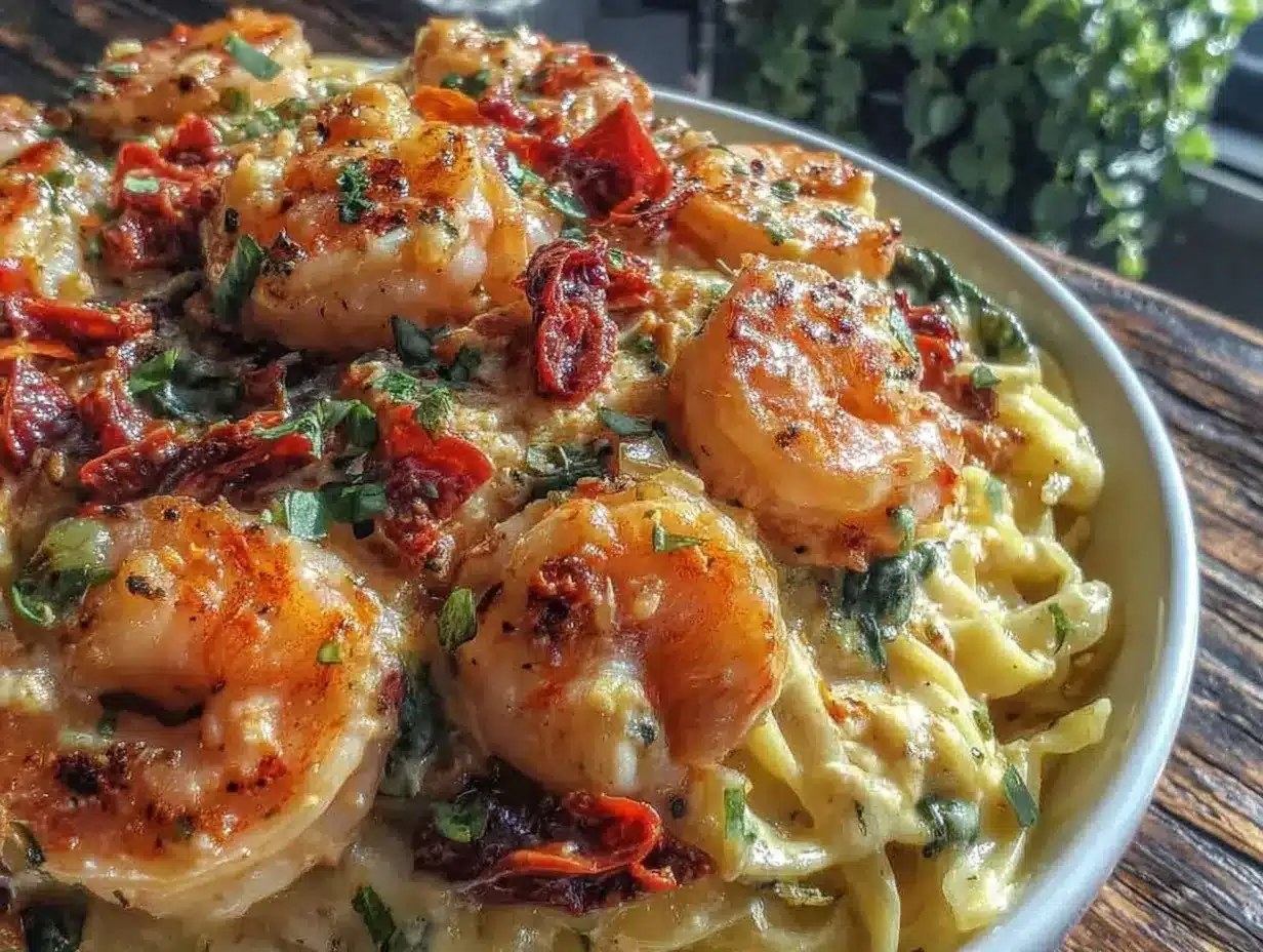 creamy tuscan shrimp pasta preparation steps