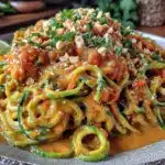 creamy zucchini noodle pad thai - featured image