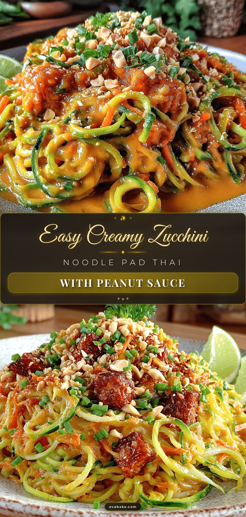 creamy zucchini noodle pad thai recipe