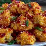 crispy air fryer bang bang cauliflower bites - featured image