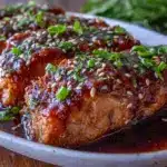 crispy air fryer honey garlic salmon fillets - featured image