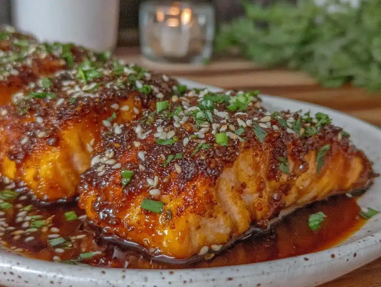 crispy air fryer honey garlic salmon fillets preparation steps