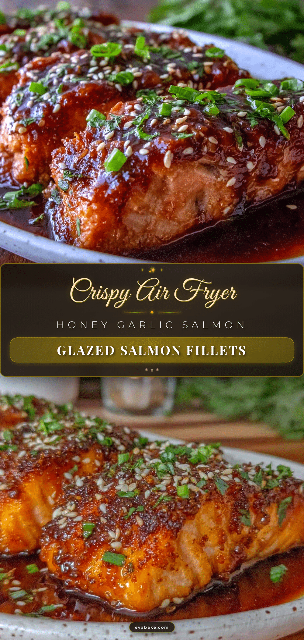 crispy air fryer honey garlic salmon fillets recipe
