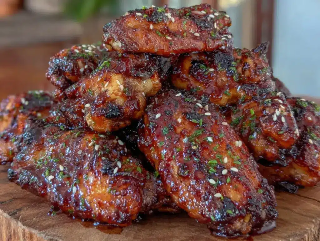 crispy air fryer korean bbq chicken wings - featured image