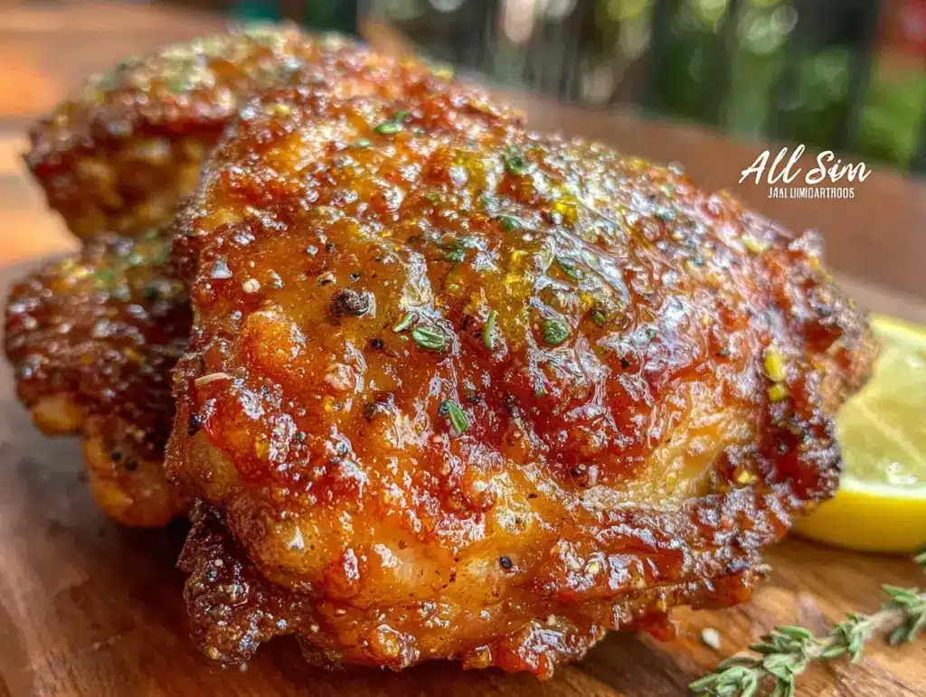 crispy air fryer lemon pepper chicken thighs - featured image