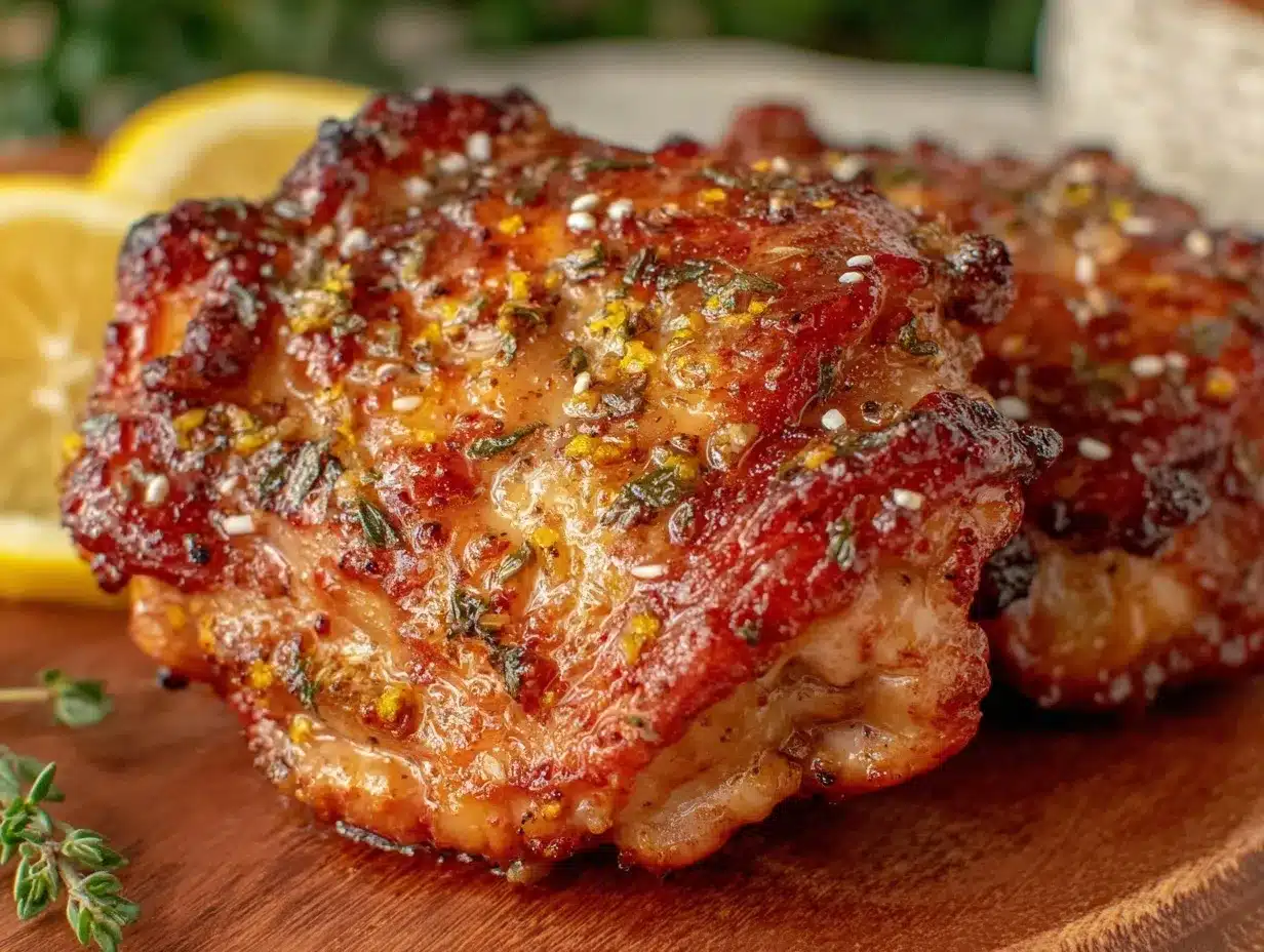 crispy air fryer lemon pepper chicken thighs preparation steps
