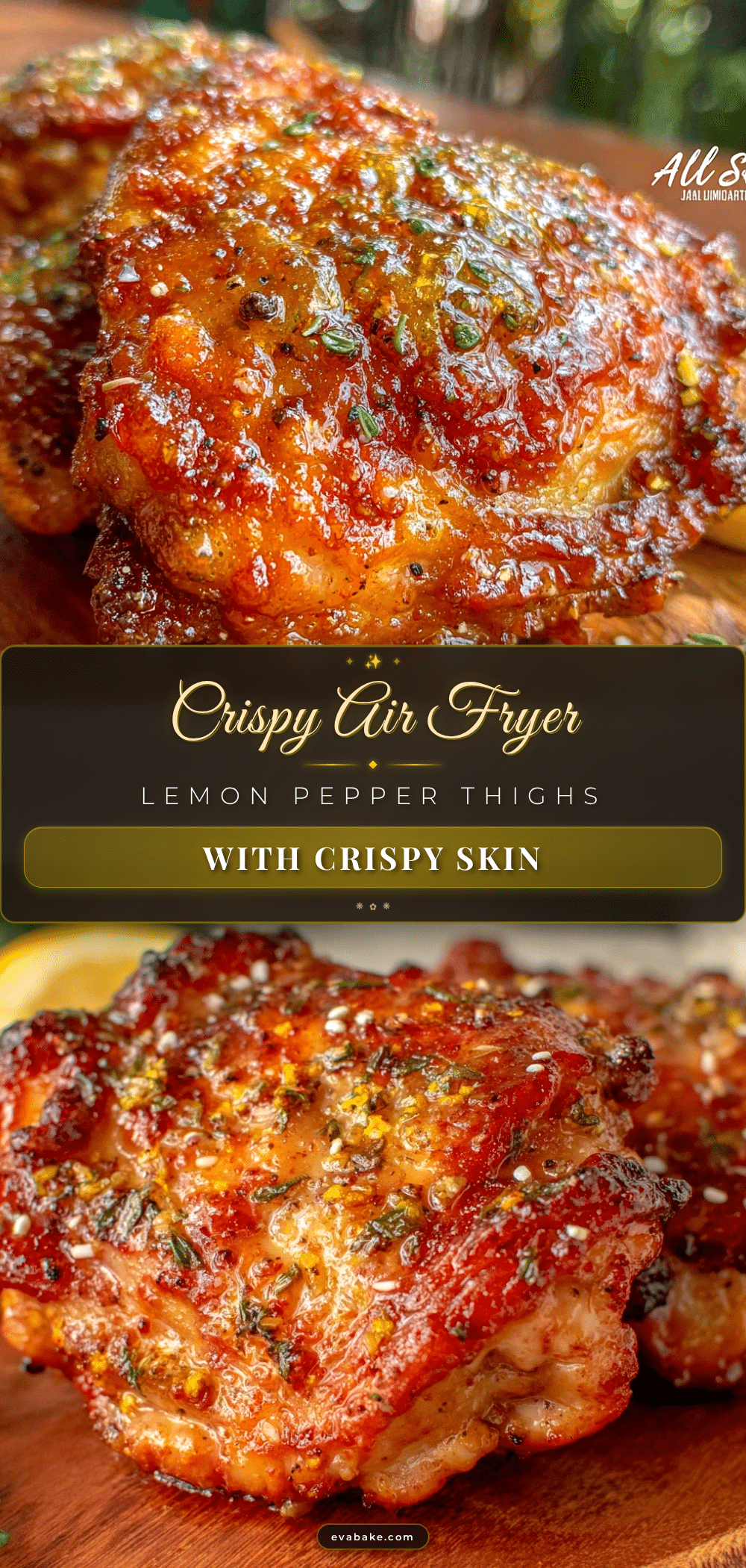 crispy air fryer lemon pepper chicken thighs recipe
