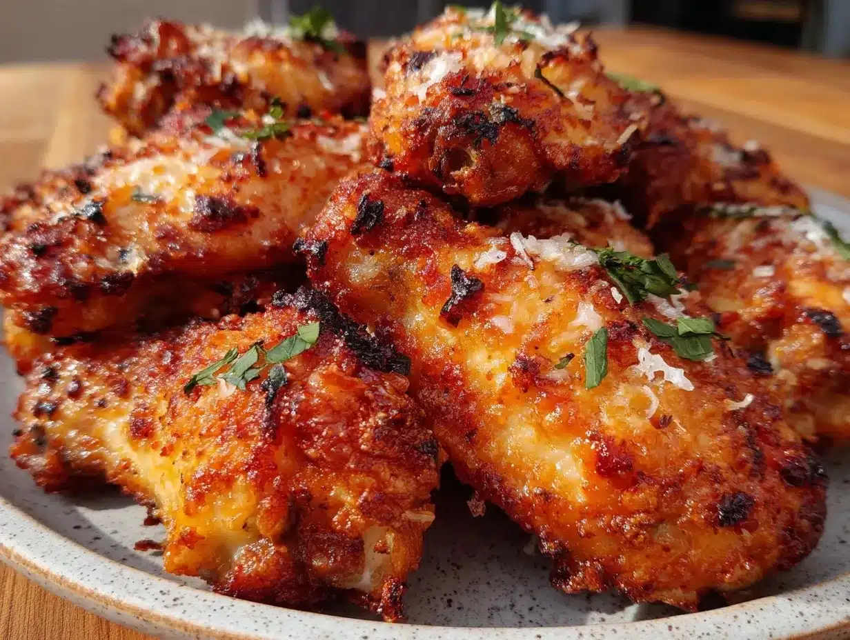 crispy air fryer parmesan garlic chicken wings preparation steps