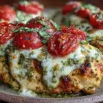 crispy baked pesto chicken - featured image