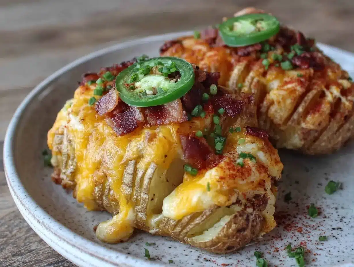 crispy cheesy bacon jalapeño popper hasselback potatoes preparation steps