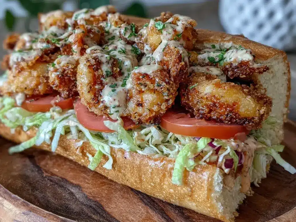 crispy classic po boy sandwich - featured image