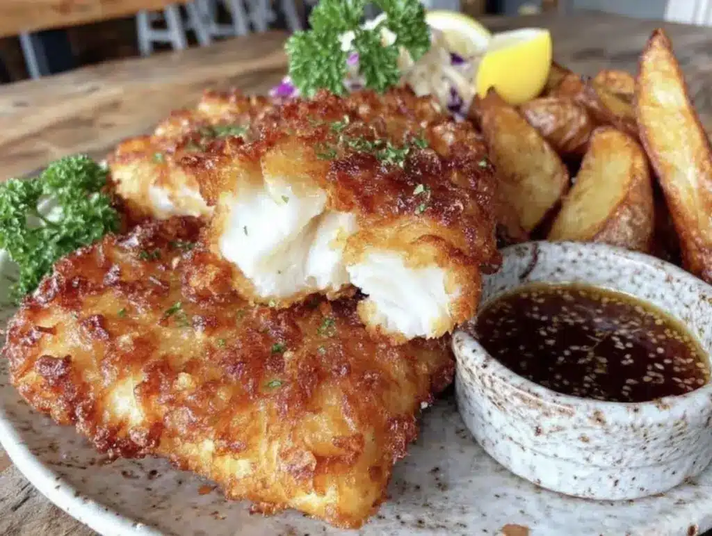 crispy fish and chips recipe - featured image