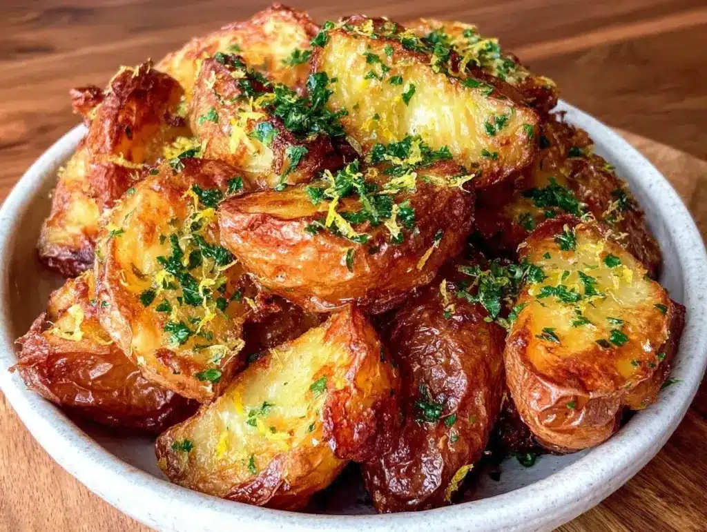 crispy greek potatoes - featured image