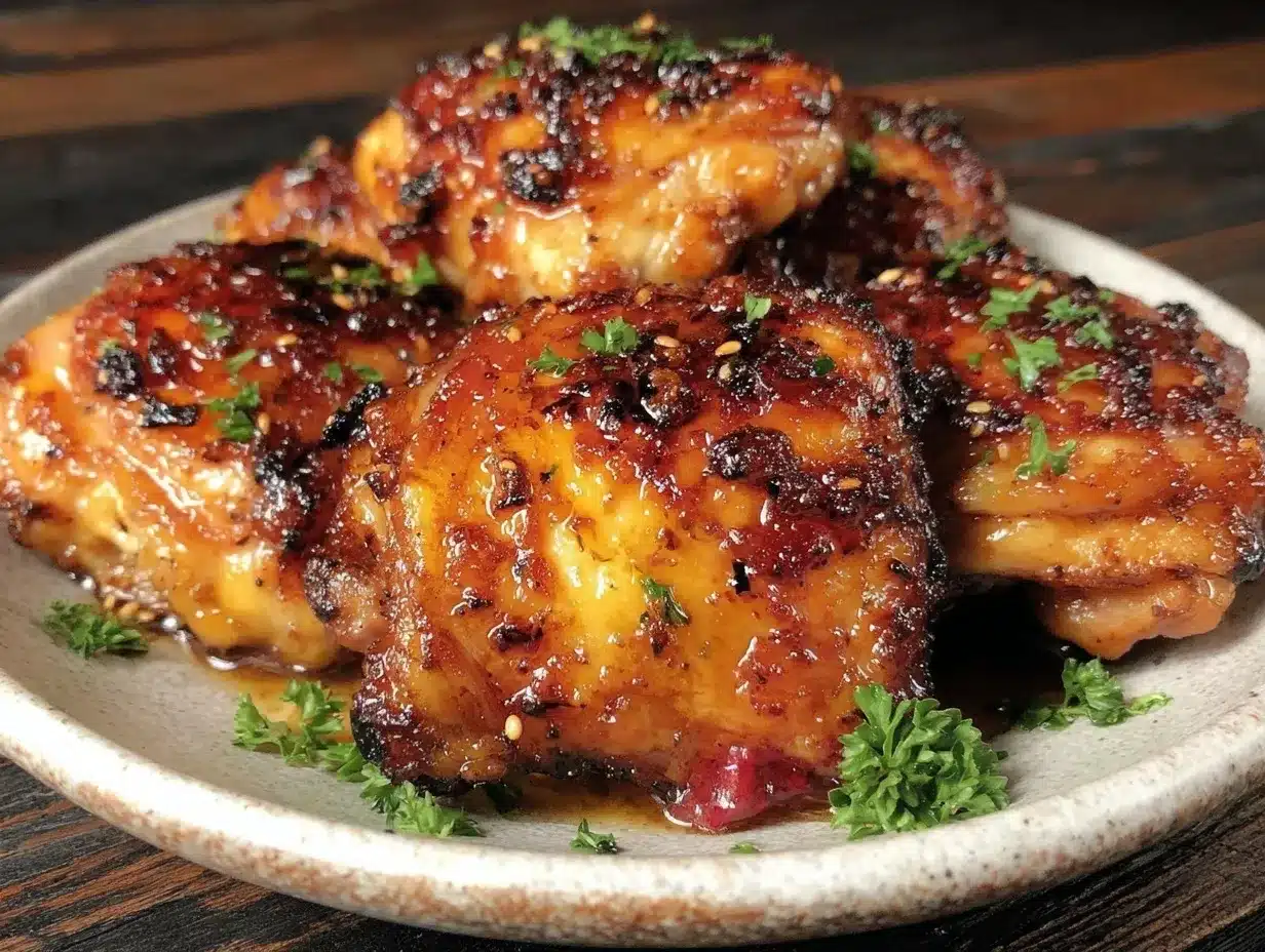 crispy honey garlic chicken thighs preparation steps