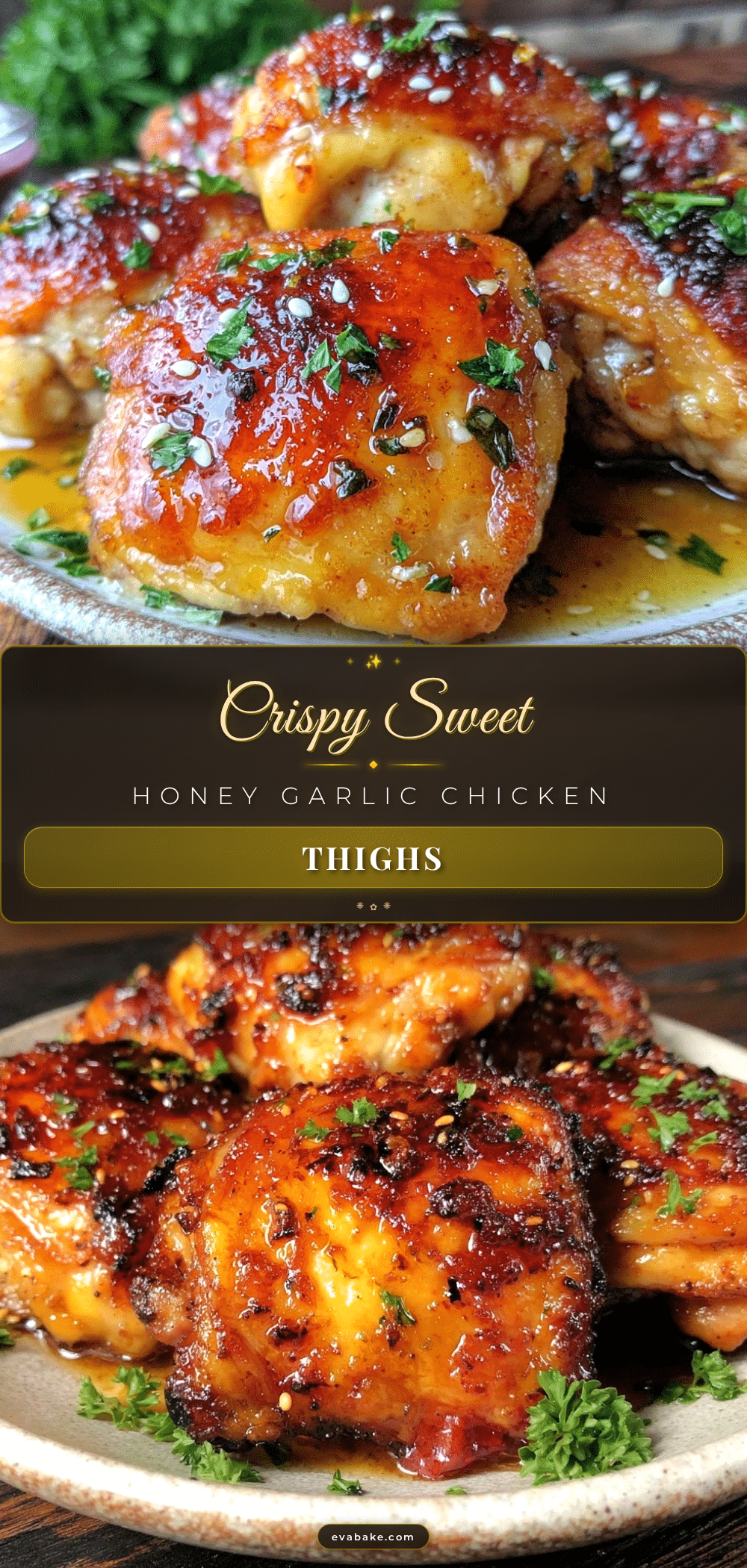crispy honey garlic chicken thighs recipe
