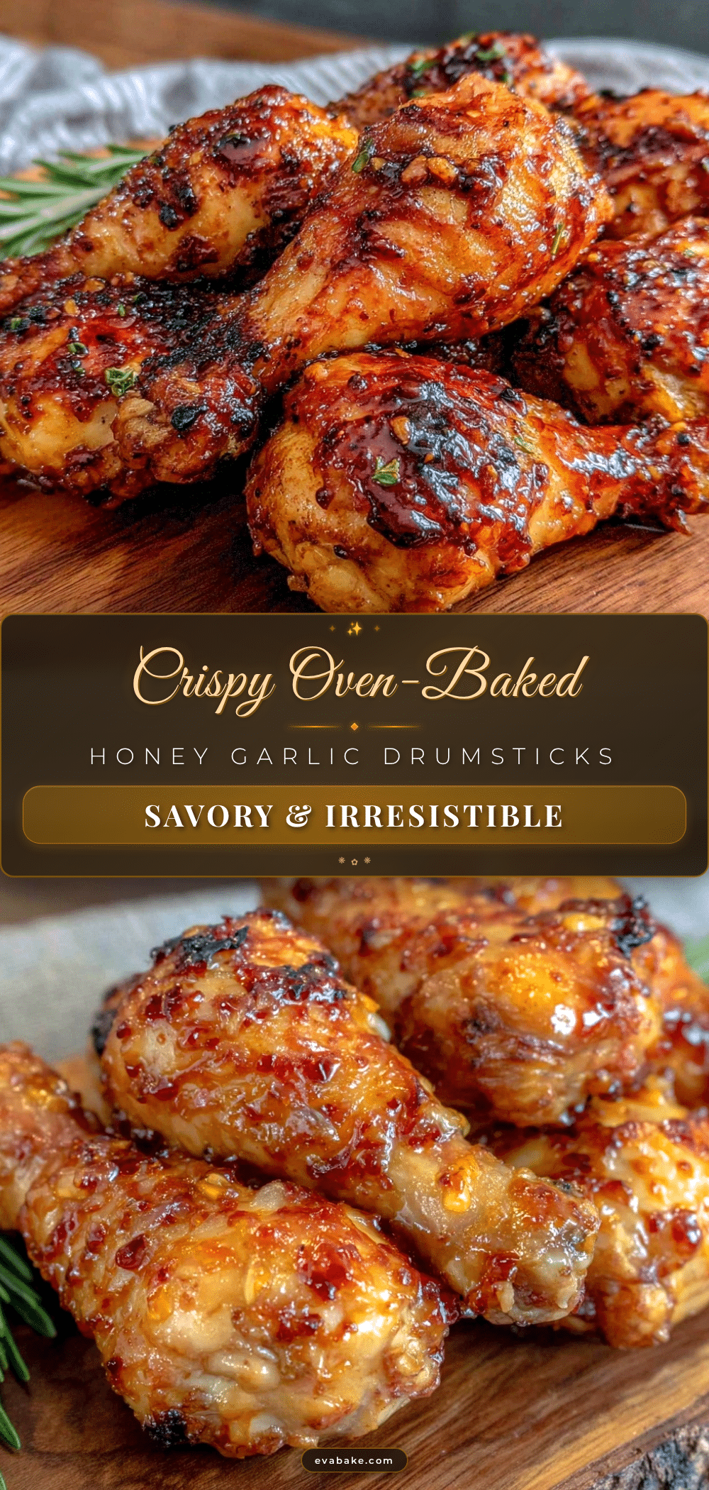 crispy oven-baked honey garlic chicken drumsticks recipe