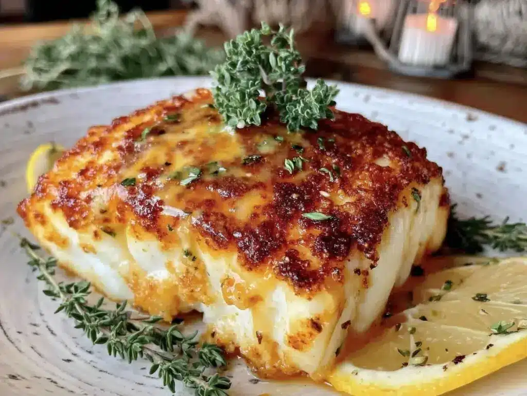 crispy pan-seared halibut - featured image