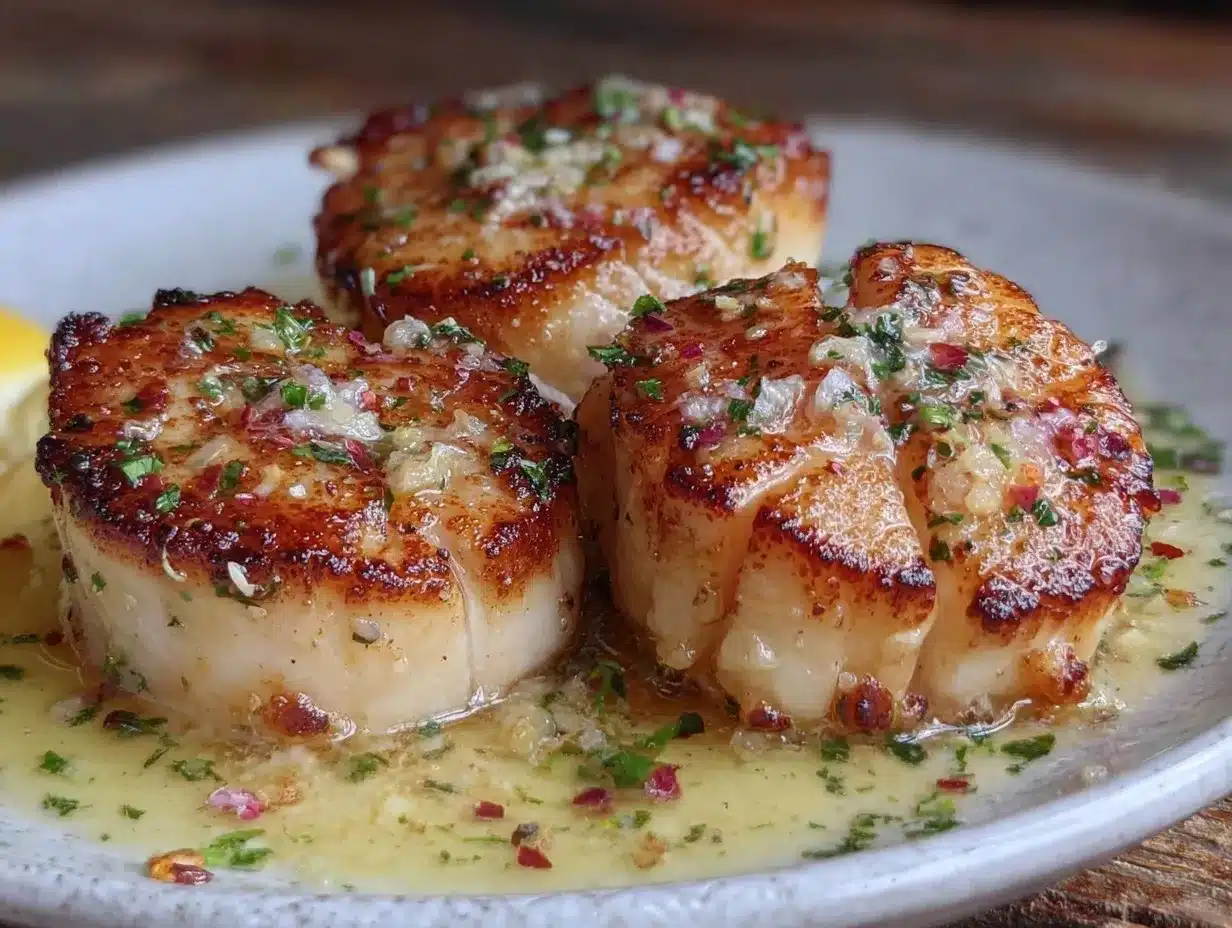 crispy pan-seared scallops preparation steps