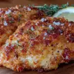 crispy parmesan crusted chicken breast - featured image