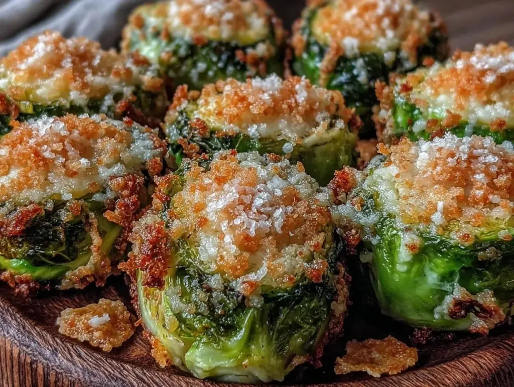 crispy parmesan roasted brussels sprouts - featured image