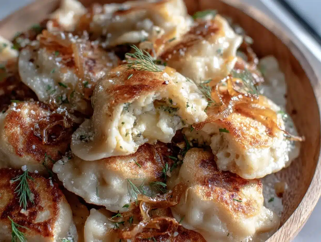crispy Polish pierogies preparation steps