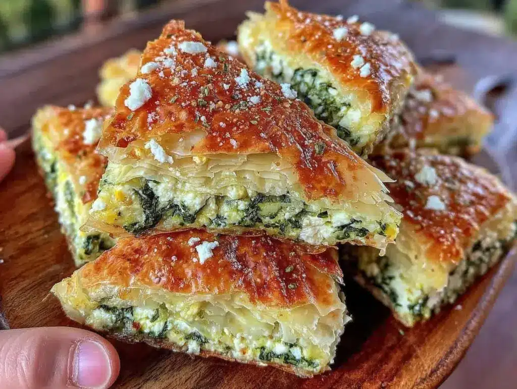 crispy spanakopita spinach pie - featured image