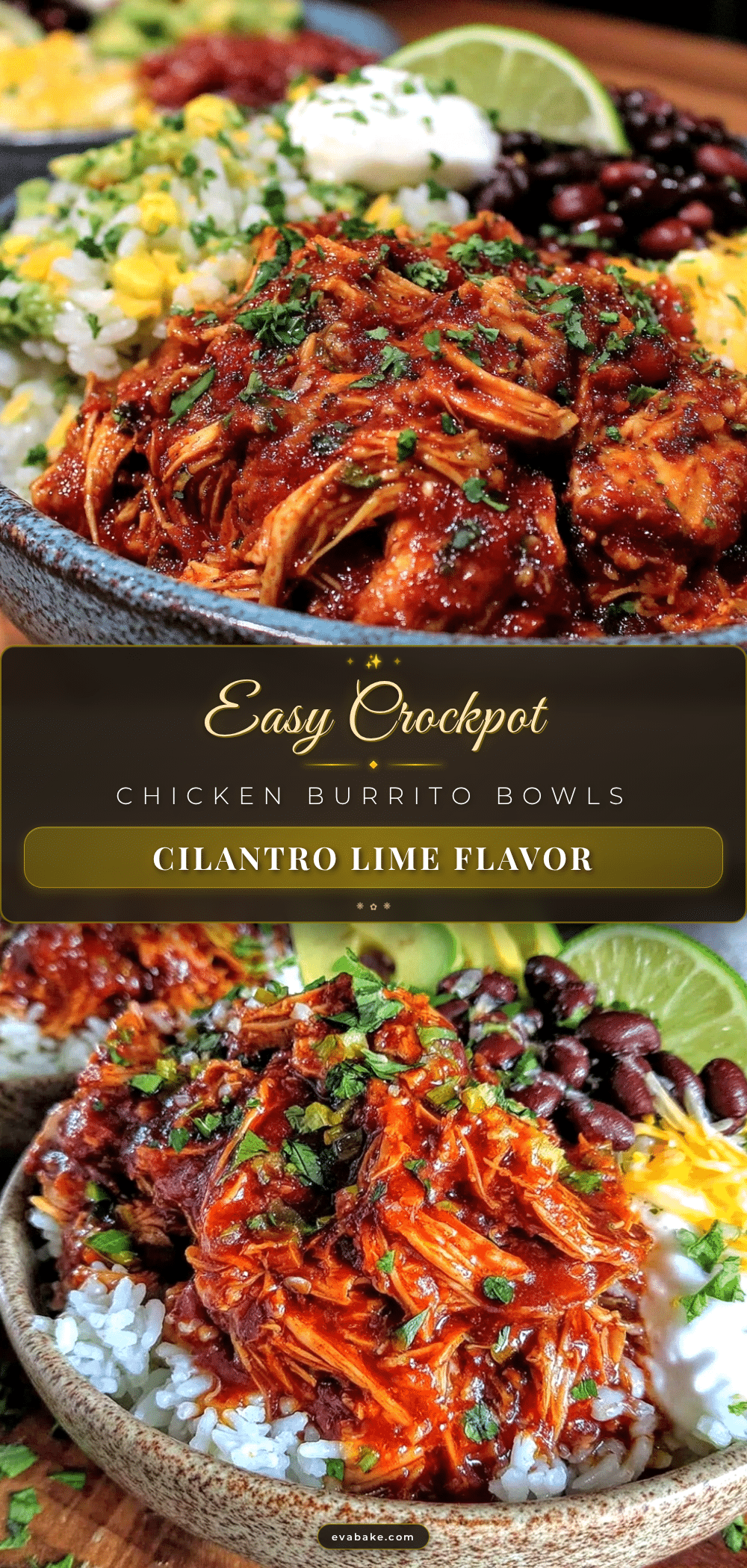 easy crockpot chicken burrito bowls recipe