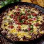 easy keto cheesy beef taco skillet - featured image