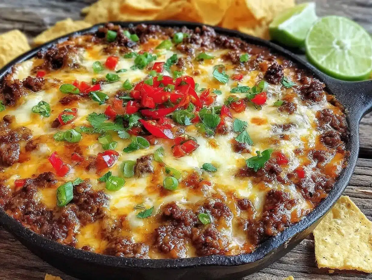 easy keto cheesy beef taco skillet preparation steps