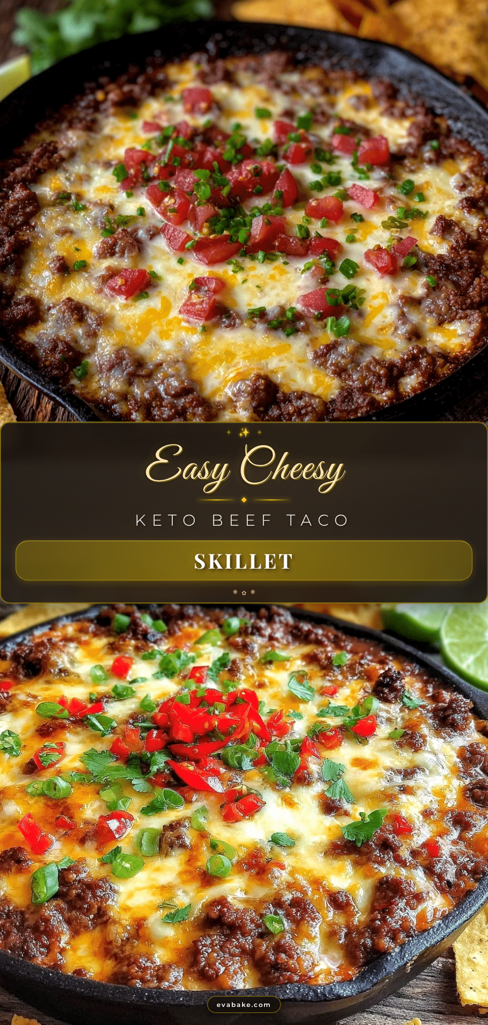 easy keto cheesy beef taco skillet recipe